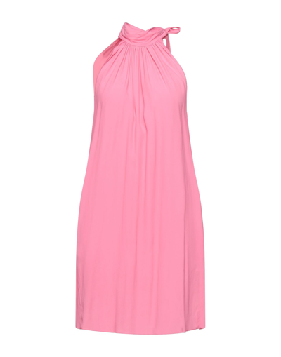 Merci .., Woman Mini Dress Pink Size 6 Acetate, Silk
