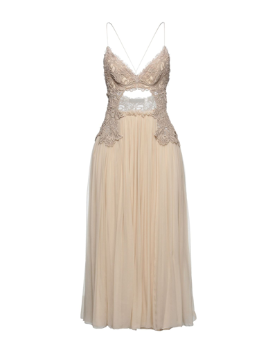 Alberta Ferretti Midi Dresses In Beige