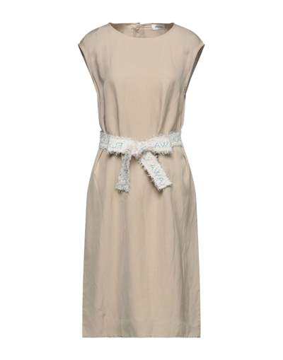 Ottod'ame Midi Dresses In Beige