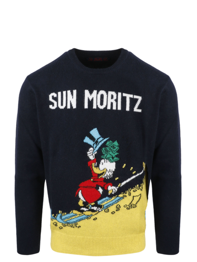 Mc2 Saint Barth Sun Moritz Print Jumper In Blue