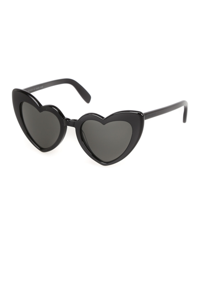 Saint Laurent Heart Frame Acetate Sunglasses In Black