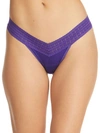 Hanky Panky Dream Lace Trim Modal Low Rise Thong In Electric Purple