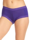 Hanky Panky Dream Lace Trim Modal Boyshorts In Electric Purple