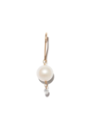 Persée 18kt Yellow Gold Rain Song Pearl And Diamond Drop Earring In Gold