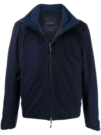 Sease Zipped Hooded Jacket In Blue