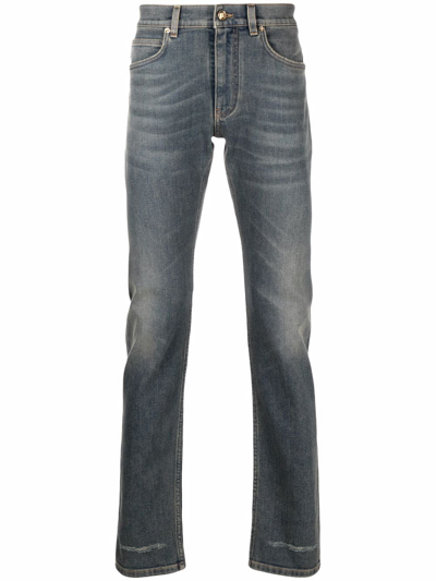 Versace Mid-rise Straight-leg Jeans In Blue