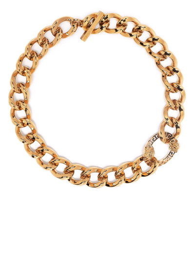 Versace Medusa Head Motif Necklace In Oro