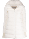 Herno Hooded Feather-down Padded Coat In Weiss