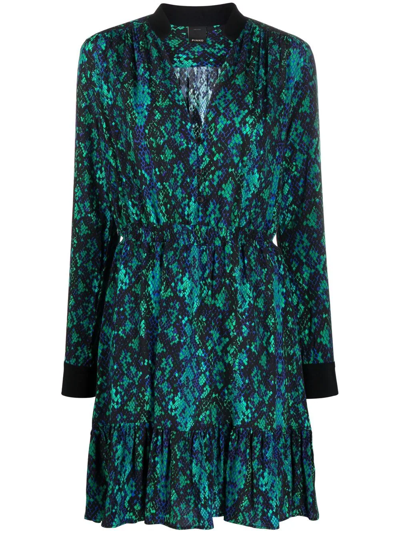 Pinko Woman Midi Dress Green Size 8 Viscose