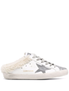 Golden Goose Superstar Sabot Shearling-trimmed Leather Sneakers In White