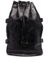 Officine Creative Drawstring Leather Backpack In Schwarz
