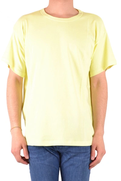 Laneus Mens Yellow Cotton T-shirt