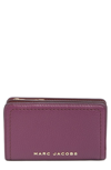 Marc Jacobs Topstitched Compact Zip Wallet In Prune