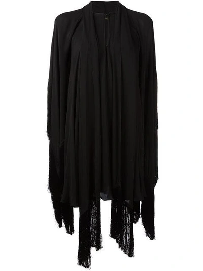 Plein Sud Draped Silk Asymmetric Dress In Black