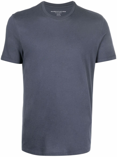 Majestic Short-sleeved Crew Neck T-shirt In Blue