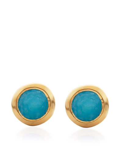Monica Vinader Mini Gem Stud Earrings In 18k Gold Vermeil