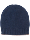 Dell'oglio Contrasting-trim Beanie In Blau
