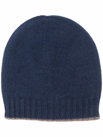 Dell'oglio Contrasting-trim Beanie In Blau