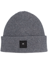 Moose Knuckles Snowbank Cuffed Wool Beanie Hat In Grey