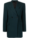 Lemaire Double-breasted Button Blazer In Blau