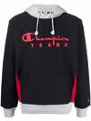 Champion Logo Print Hoodie In Schwarz