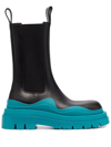 Bottega Veneta Tire Leather Chelsea Boots In Schwarz