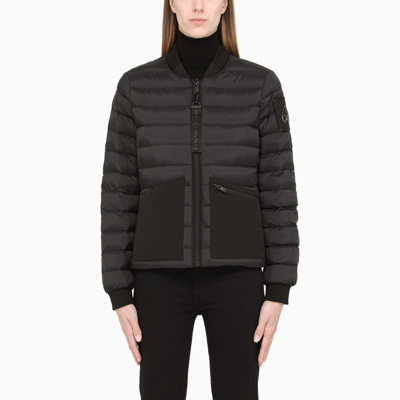 Moose Knuckles Padded Bomber Jacket In Schwarz