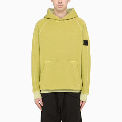 Stone Island Shadow Project Green Hoodie In Yellow