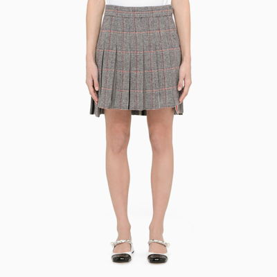 Thom Browne Mini Dropped Back Pleated Skirt In Multicolor