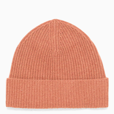 Samsoe & Samsoe Light Beige Nor Beanie Hat In Orange