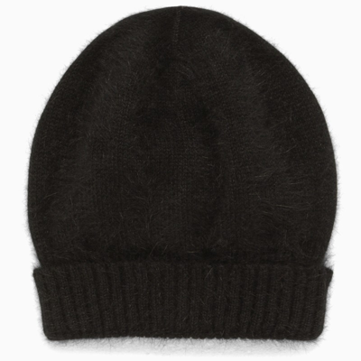 Roberto Collina Black Angora Blend Beanie