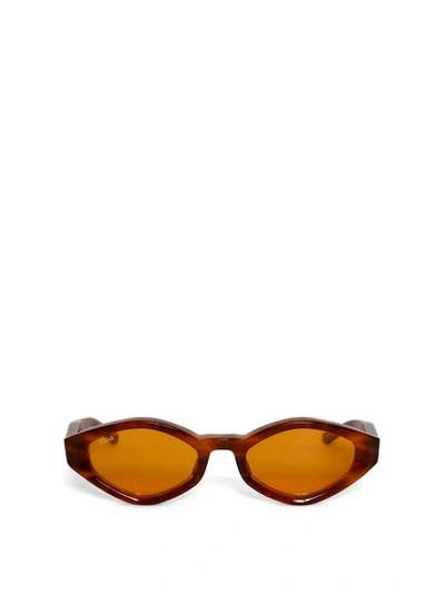 Vada Siren Eyes Oval Sunglasses Burlwood Orange