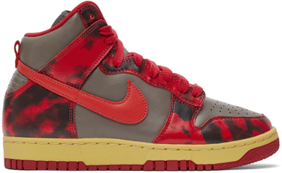 Nike Dunk High 1985 Logo-patch Leather Trainers In Red