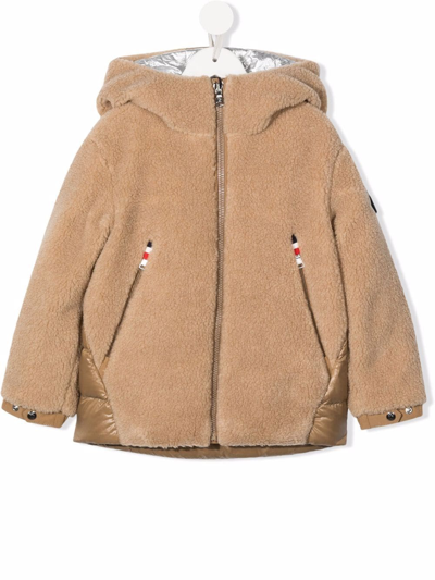Moncler Kids' Gizem Panel-detail Fleece Jacket In Neutrals