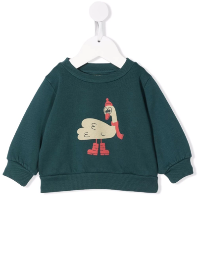 Tiny Cottons Babies' Graphic Print Organic Cotton Sweatshirt In Green