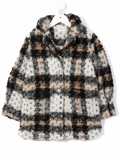 Buho Kids' Woven Checked Jacket In Neutrals