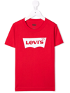 Levi's Kids' Logo Print Crewneck T-shirt In Red