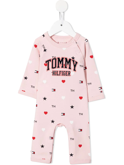 Tommy Hilfiger Junior Babies' Logo Print Romper In Pink