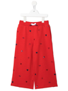 Tommy Hilfiger Junior Wide Leg Cropped Trousers In Red