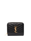 Saint Laurent Compact Zip Around Wallet In Black