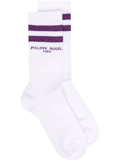 Philippe Model Paris Logo-print Socks In White
