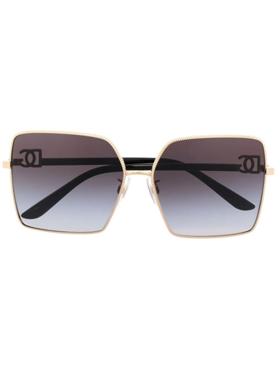 Dolce & Gabbana Oversized Gradient Sunglasses In Gold