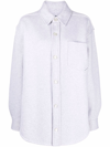 Alexander Wang Long-sleeve Cotton Shirt In Grey