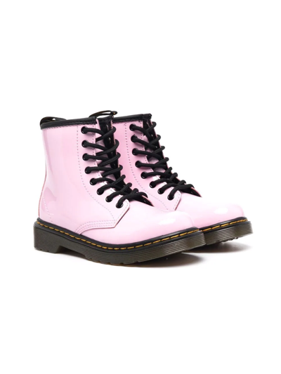 Dr. Martens' Kids' 1460 Patent Leather Lace-up Boots In Rosa