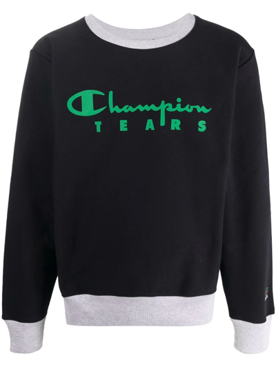 Champion Logo Print Sweatshirt In Blue