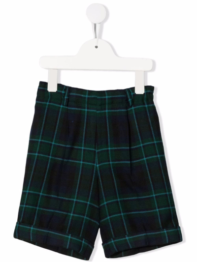 Siola Kids' Check-print Tailored Shorts In Blue