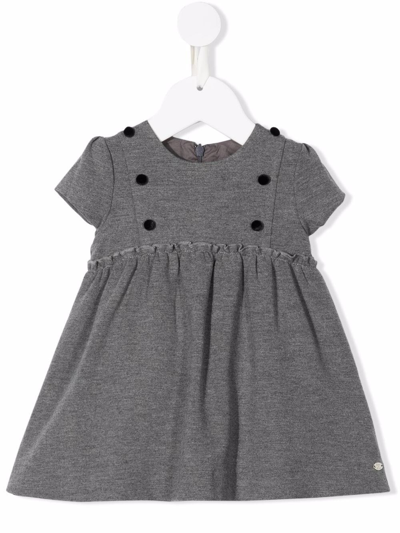 Tartine Et Chocolat Babies' Logo-plaque Ruffle-detailed Dress In Grey