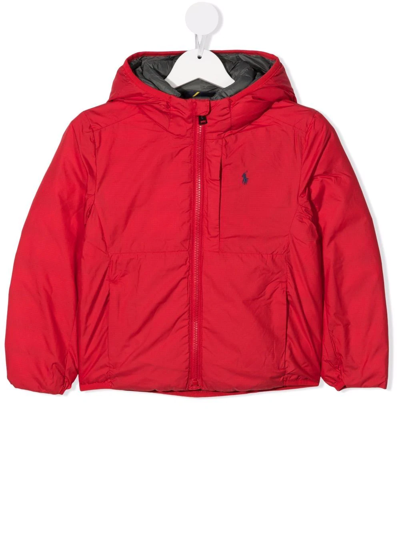 Ralph Lauren Kids' Embroidered Polo Pony Padded Jacket In Red
