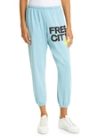 Freecity Large Logo Sweatpants In Blue Clouds
