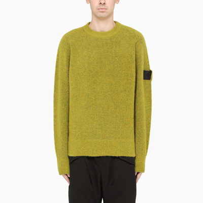 Stone Island Shadow Project Green Crewneck Pullover In Yellow